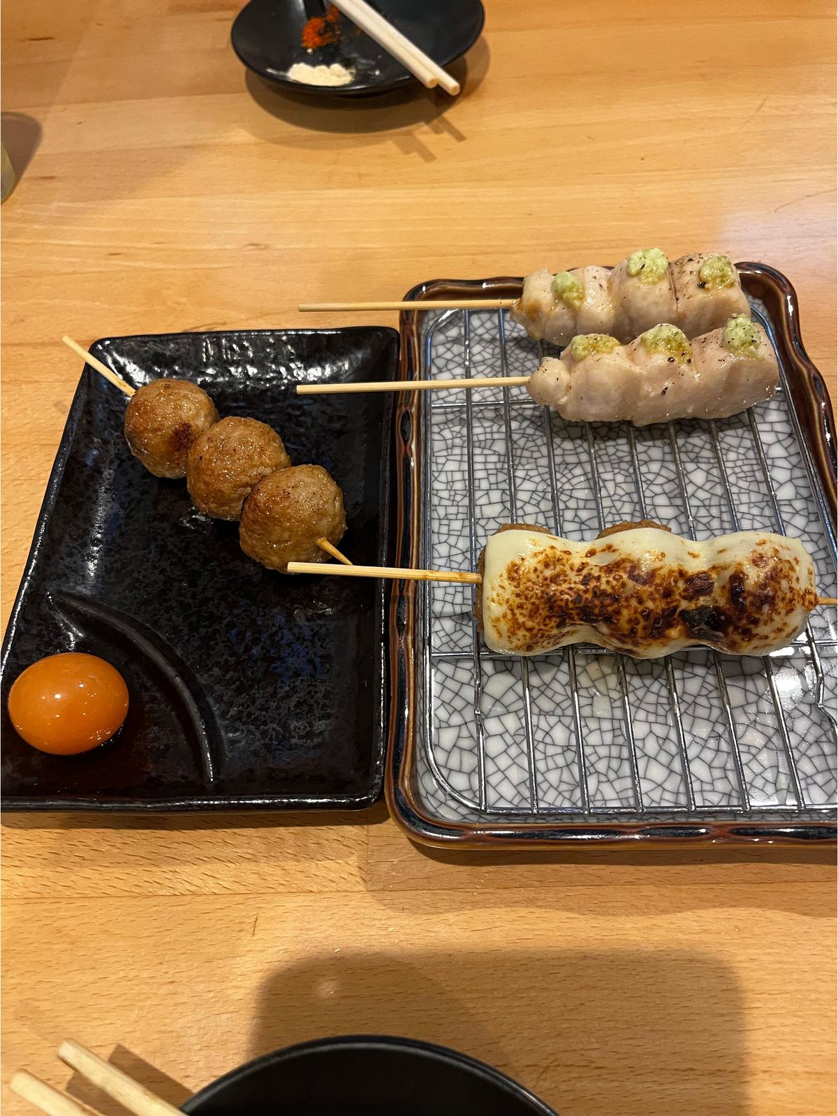 月見つくね、チーズつくねとささみワサビ