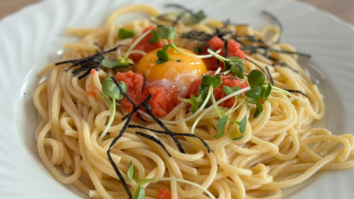 人気の明太子カルボナーラ！良い意味で期待を裏切られました😳