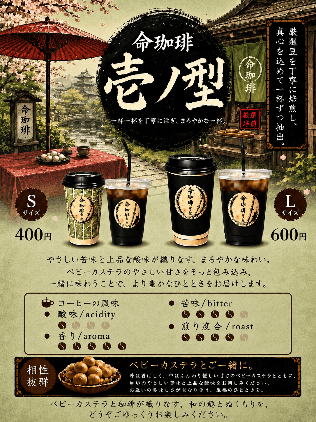 命珈琲 研ぎ上がりにつき提供開始