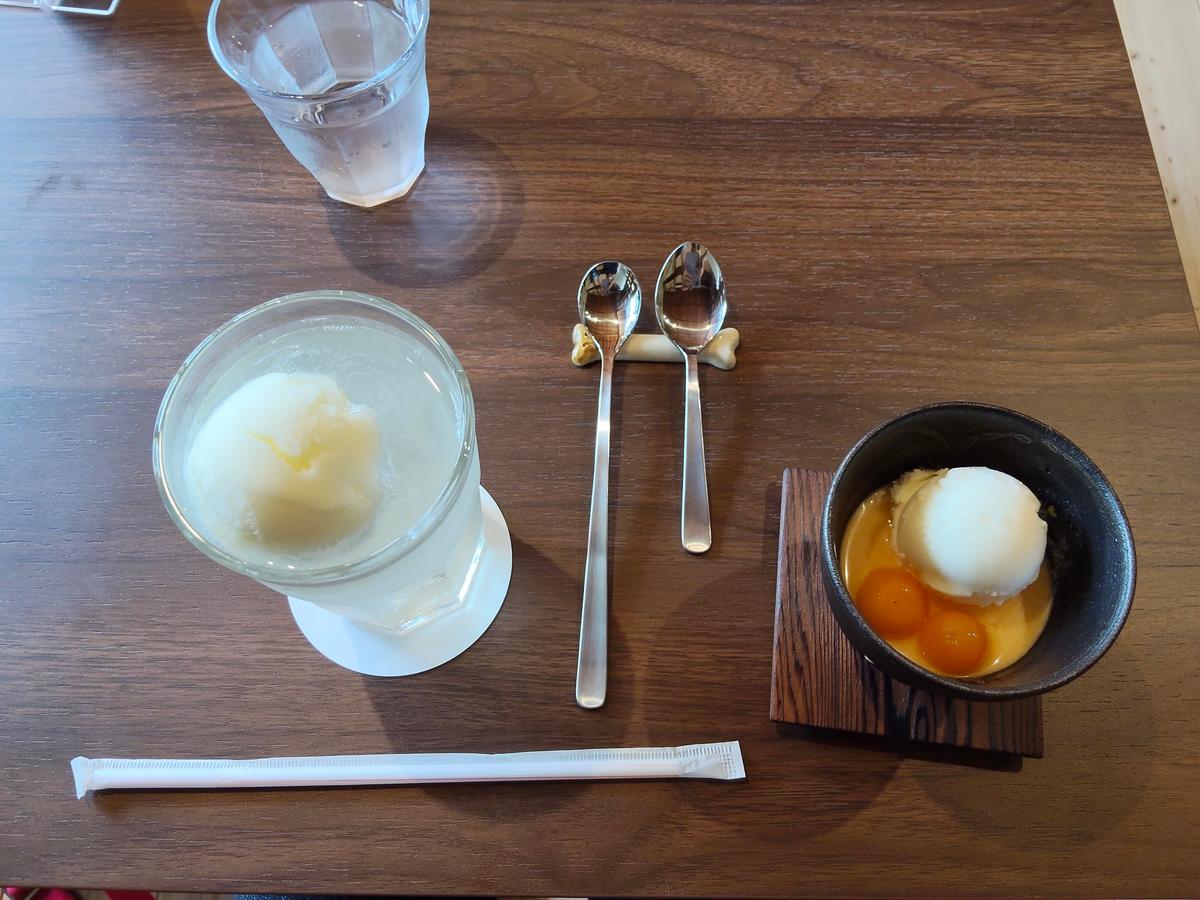 梅スカッシュと金柑ババロア