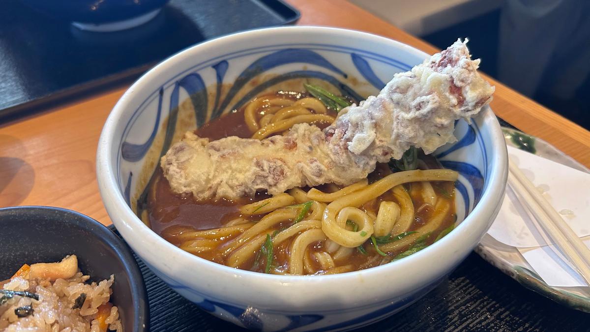 ちくわ天をルーにドボン♪