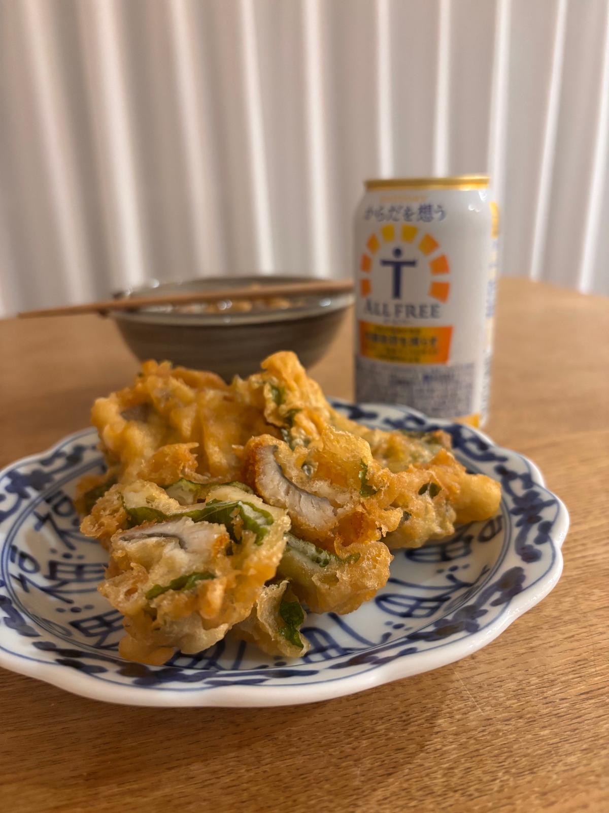 鱧と紫蘇の天ぷら🍺