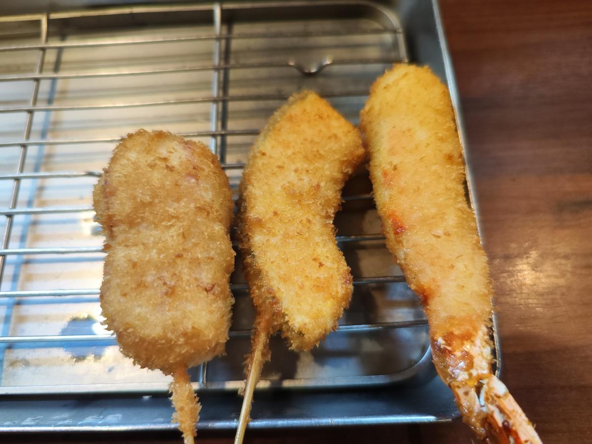 もちベーコン、かぼちゃ、天然海老