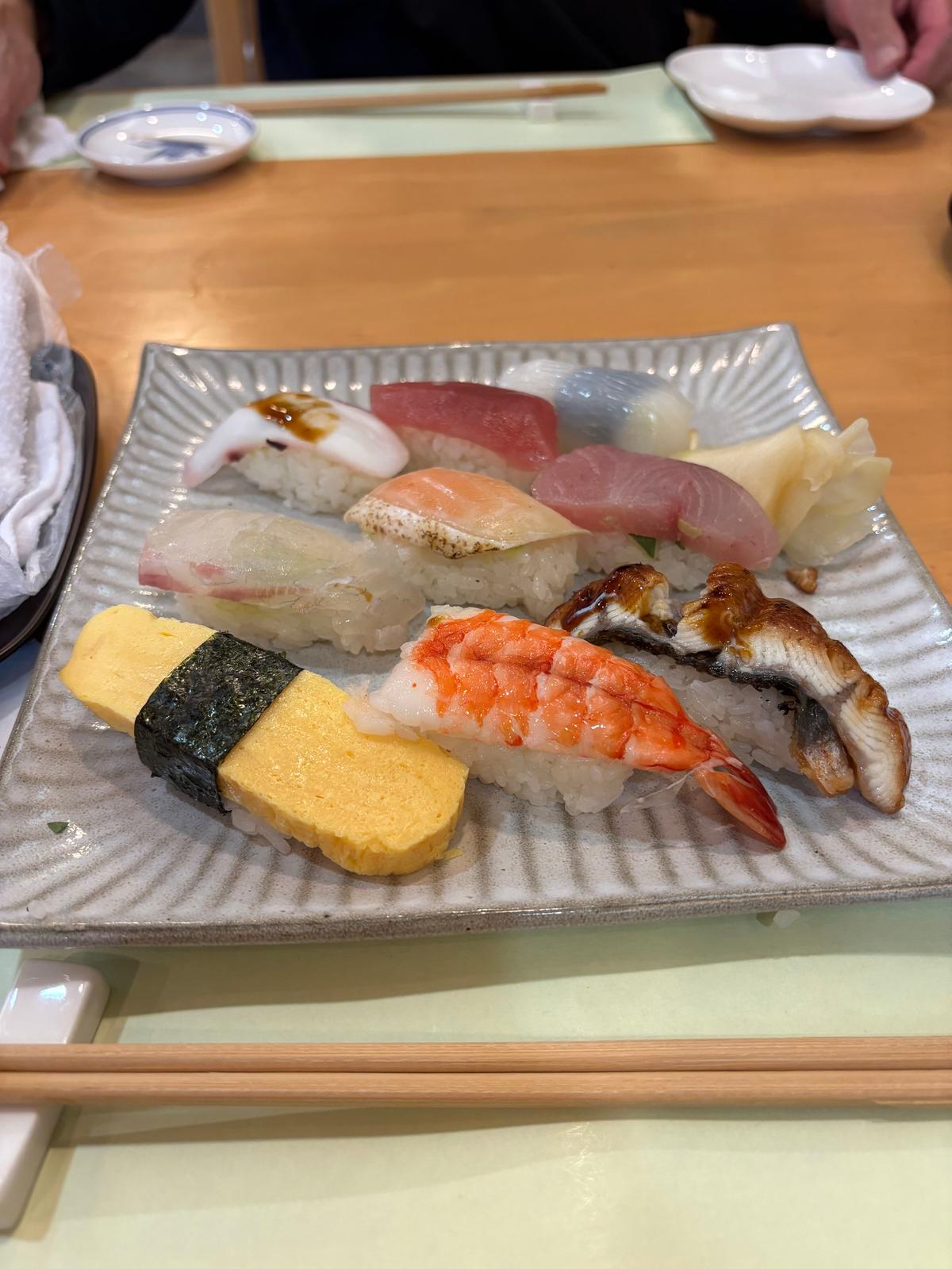 並の盛り合わせ。どれも美味しいが、うなぎが特に。