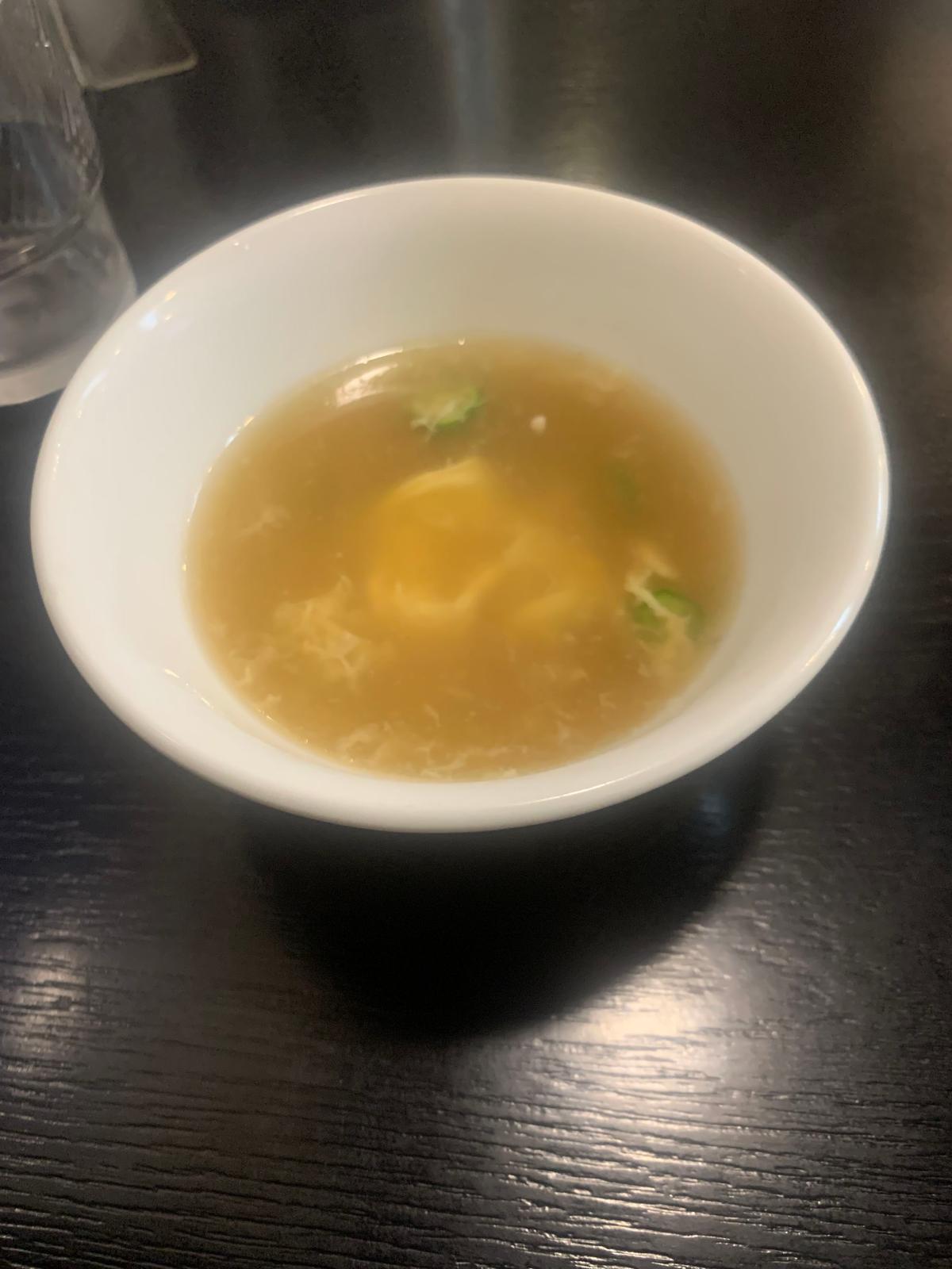 優しいお味のスープ☆緑はおくらです。